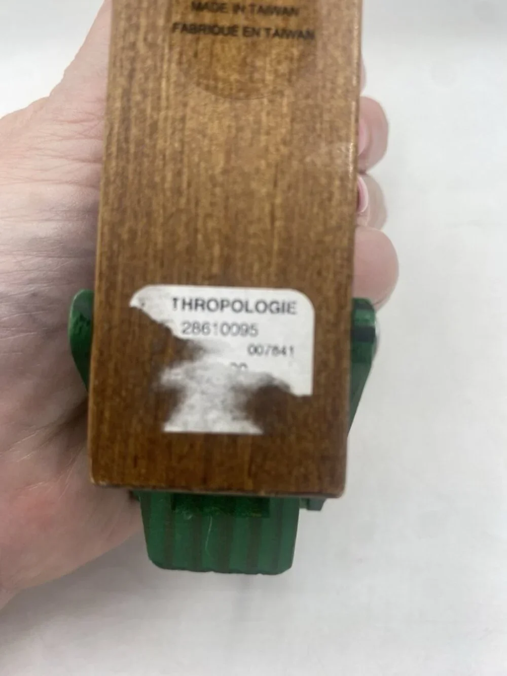 Anthropologie Green Wood Grasshopper Mini Stapler Office Desk Decor Collectible